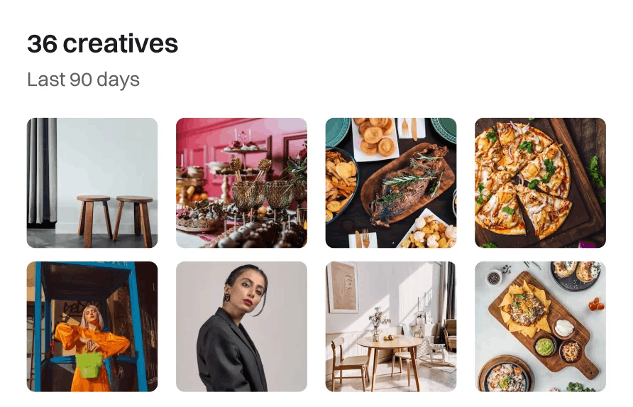 36 creatives - Last 90 days